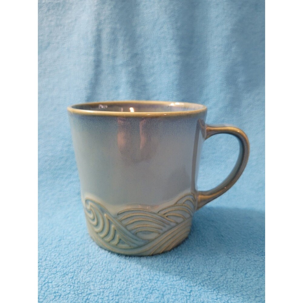 Starbucks 2011 Ocean Blue Wave Coffee Mug China Autumn Tea Cup 12oz Textured HTF